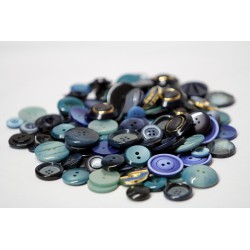 Buttons in bulk - 150gr - blue tones