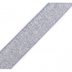 Elastique lurex gris-argent - 27mm