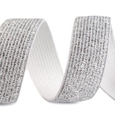 Elastic silver-white lurex - 20mm