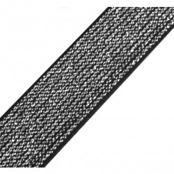 Elastische Silber-schwarz Lurex - 20mm