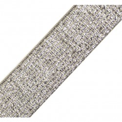 Elastique lurex beige-argent - 20mm