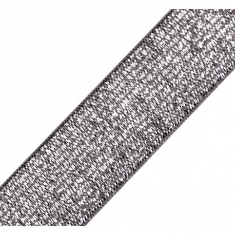 Elastique lurex gris-argent - 20mm
