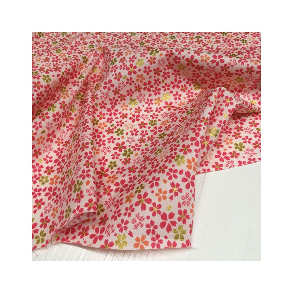 Kokka - Japanese flowers pink