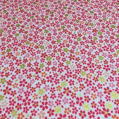 Kokka - Fleurs japonaises roses