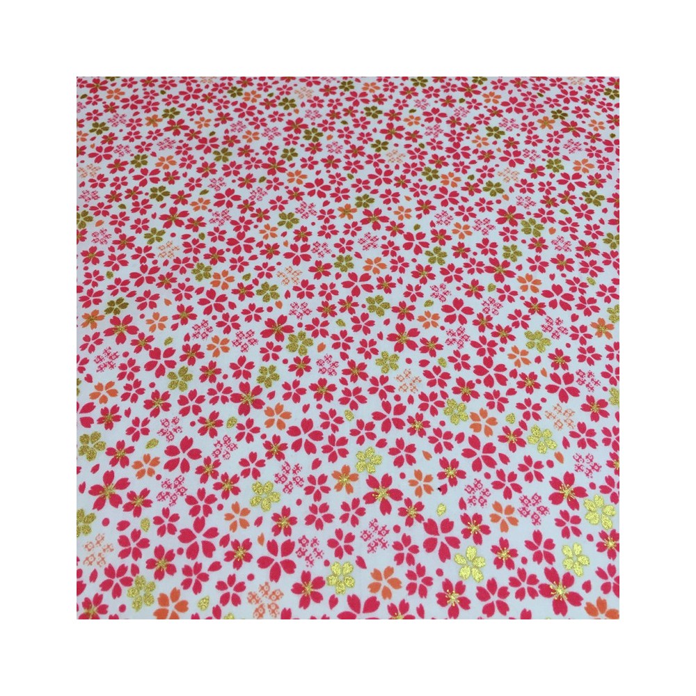 Kokka - Japanese flowers pink