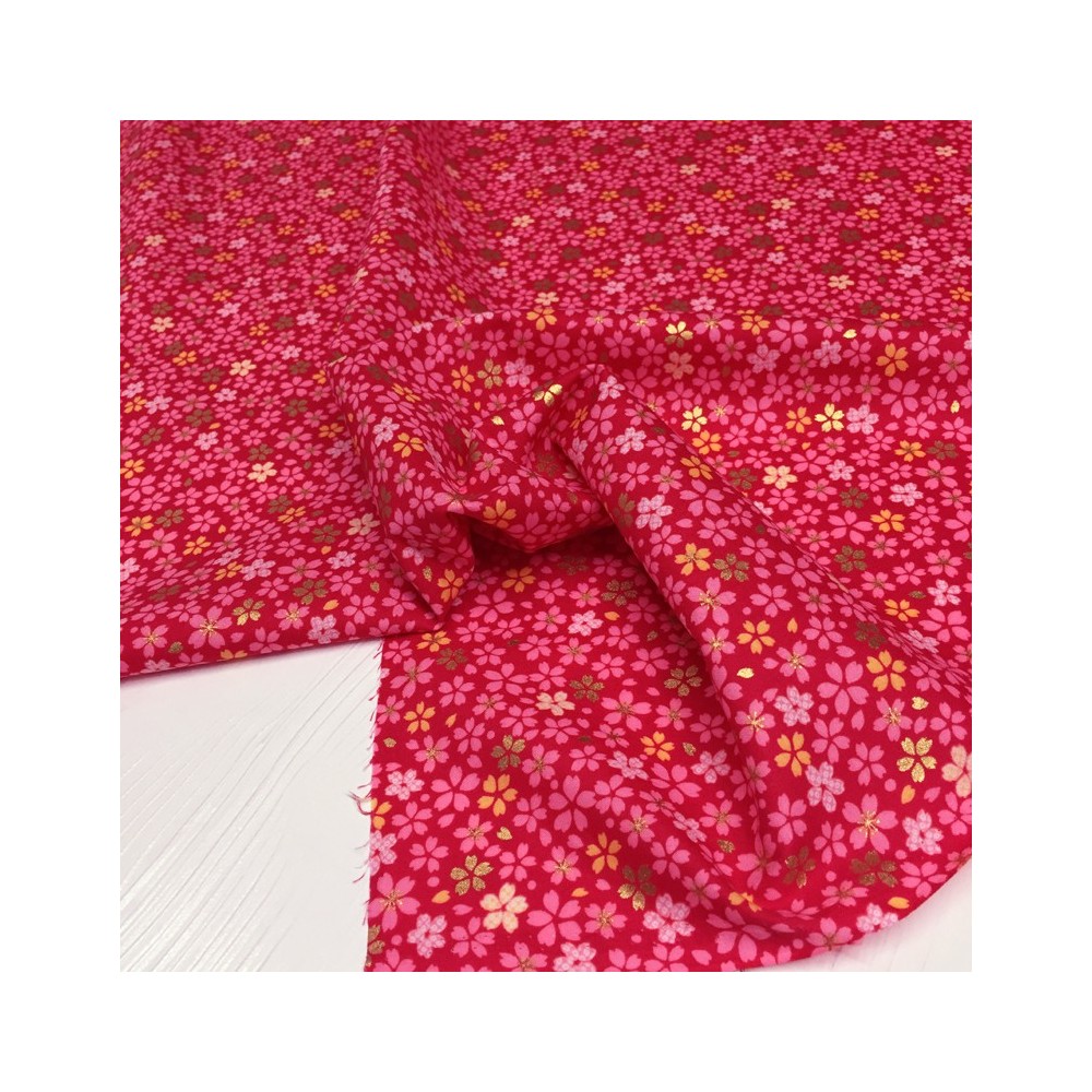 Kokka - Japanese flowers pink