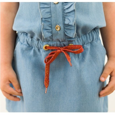See You at Six - Lacets - Rouge Épicé lurex or