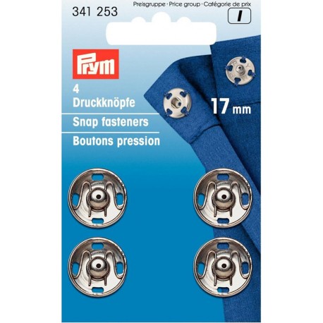 Prym boutons pressions à coudre 17mm