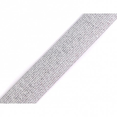Elastico lurex bianco-argento - 30mm