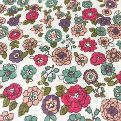 Cosmo - Printed embroidery pink flowers