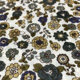 Cosmo - Printed embroidery blue flowers