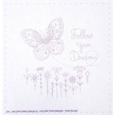 Un chat dans l'aiguille - Toile imprimée - Follow your dreams