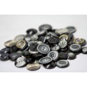 Buttons in bulk - 100gr - gray-black tones