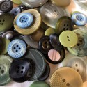 Buttons in bulk - 100gr -  blue-green tones