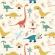 French terry Dino friends