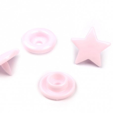 Kunststoff Druckknöpfe Sterne rosa