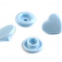 Kunststoff Druckknöpfe Herz blau - 100x