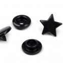 Kunststoff Druckknöpfe Sterne schwarz - 10x