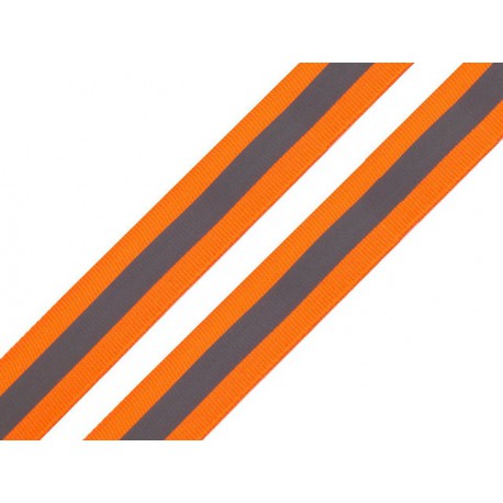 Aufnähbares reflektierendes Gurtband orange