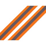 Aufnähbares reflektierendes Gurtband orange