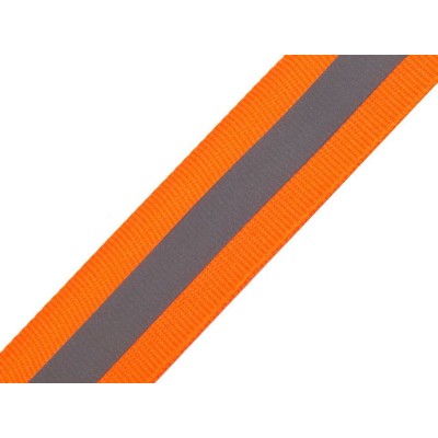 Sew-on reflective webbing tape orange
